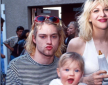 Kurt Cobain, France y Courtney en una foto.