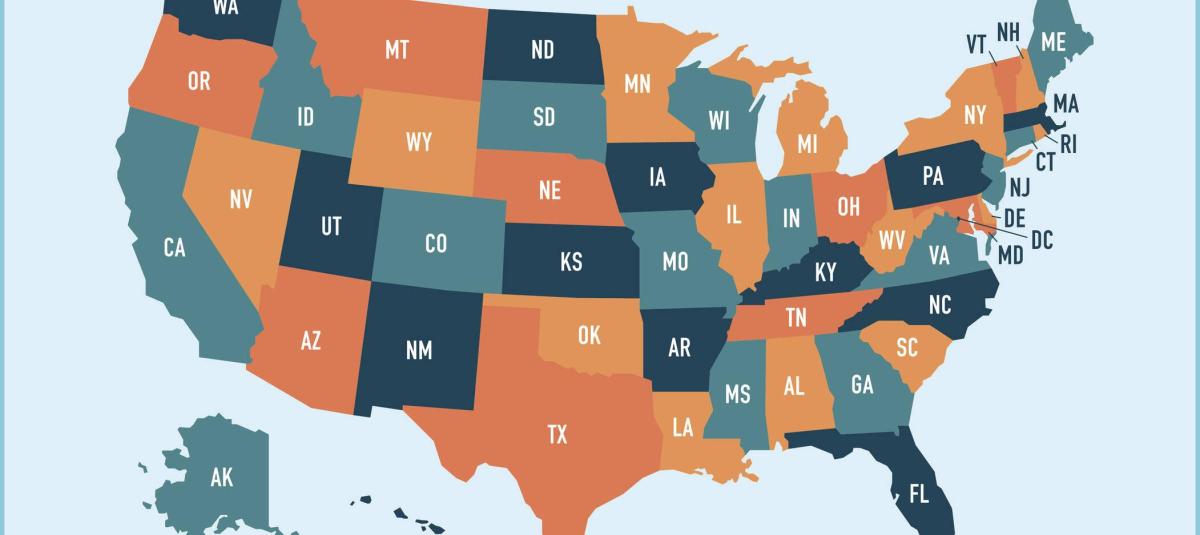 mapa de estados unidos con ciudades