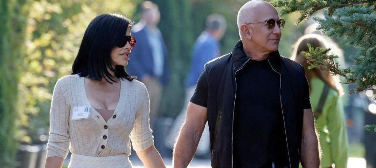 Jeff Bezos y Lauren Sanchez en Sun Valley, Idaho.
