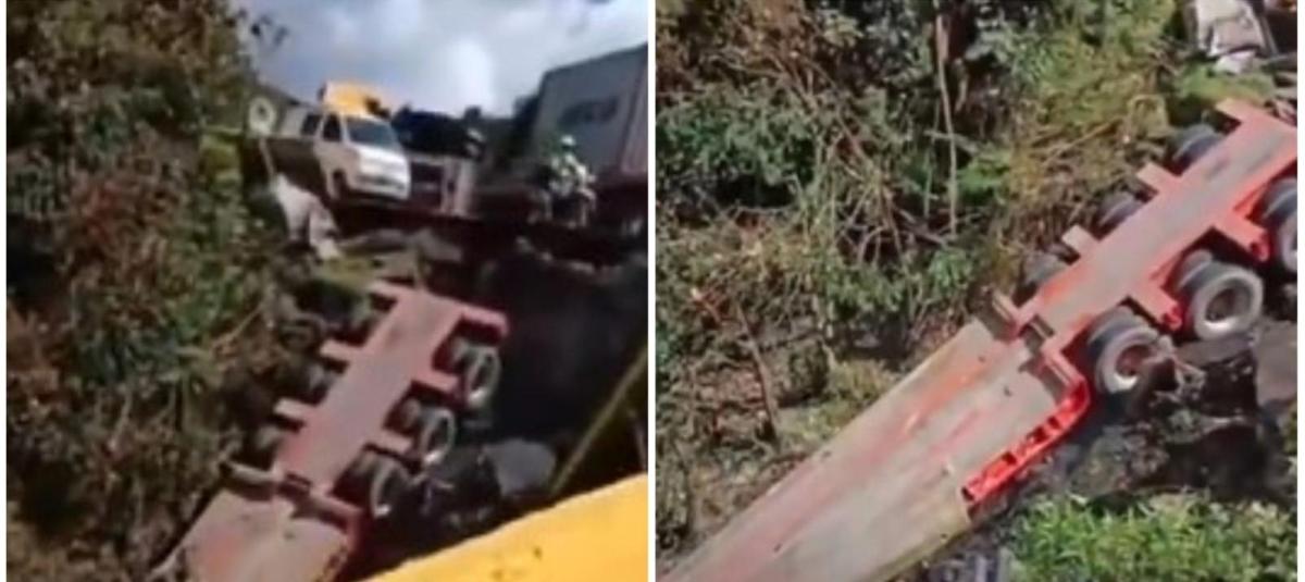 Tractomula se salió de la vía y cayó a un abismo en la carretera del ...
