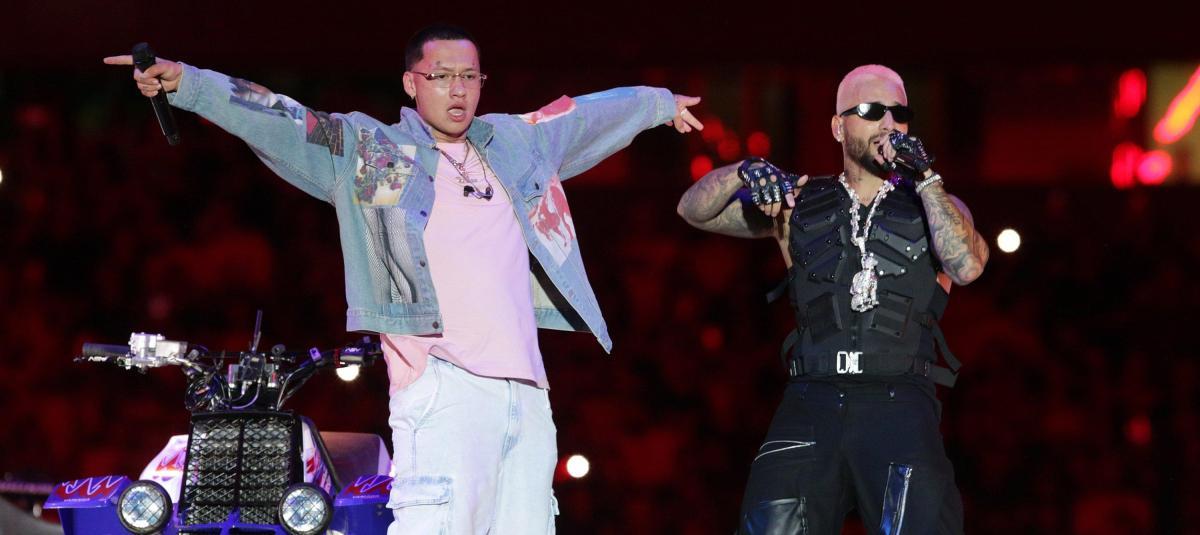 Maluma y Blessd en 'Medallo en el mapa' 2022.