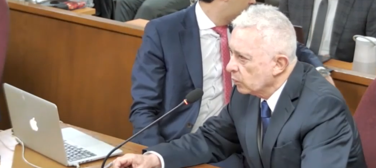 Álvaro Uribe Vélez en el tercer día de su declaración.