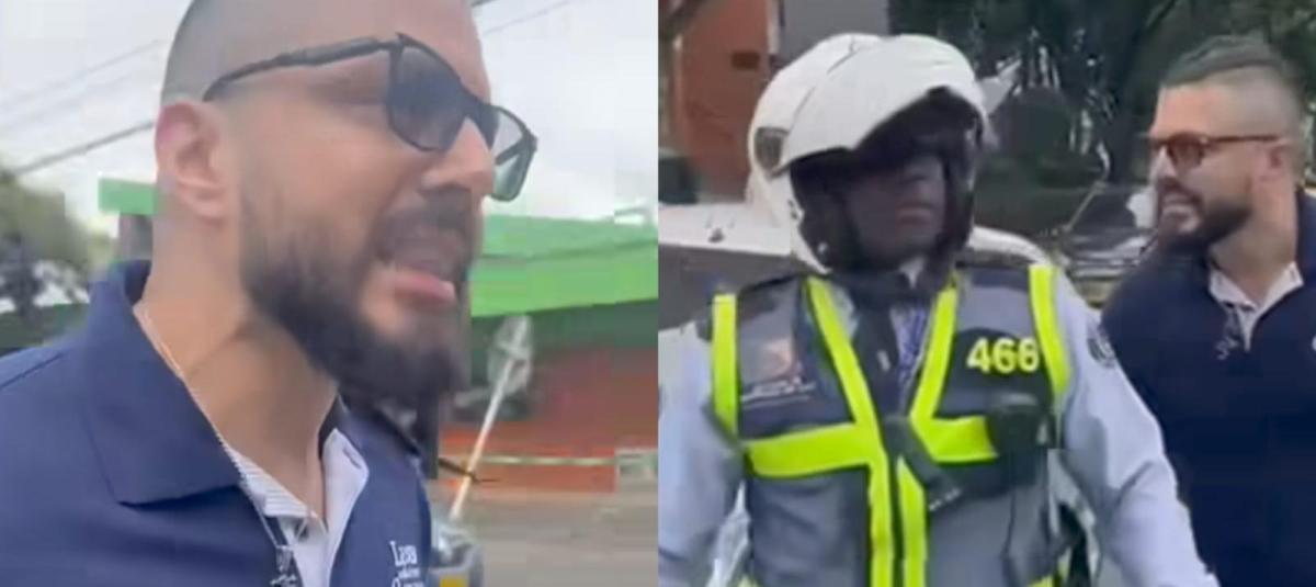 Sujeto que lanzó insultos a agente de tránsito en Cali