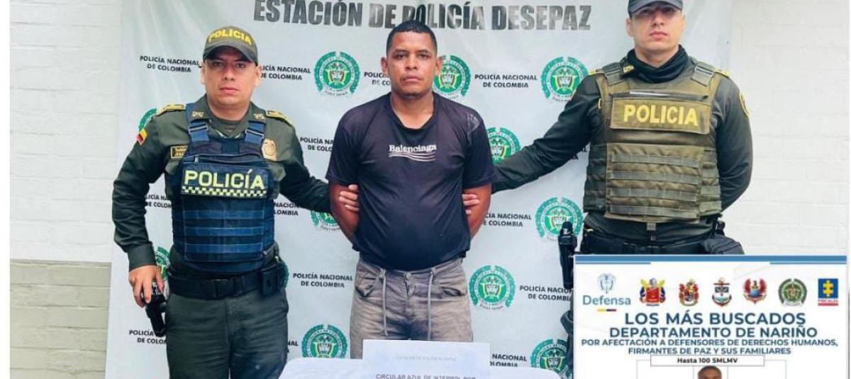 'Aquí no hay tregua para los violentos': cae hombre señalado presuntamente de asesinar a líderes en el suroccidente