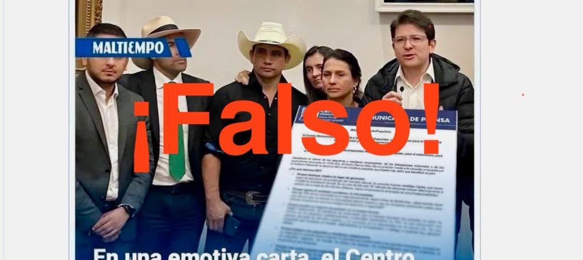 Trino falso usando la imagen de El Tiempo, es un engaño.