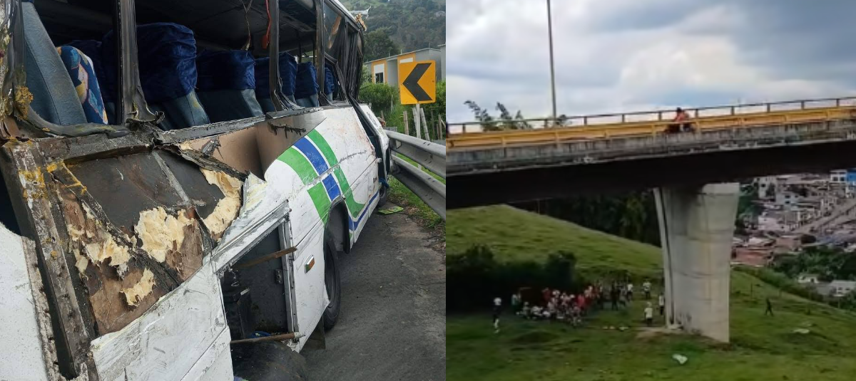 Accidente en el puente Helicoidal, entre Cajamarca y Calarcá.