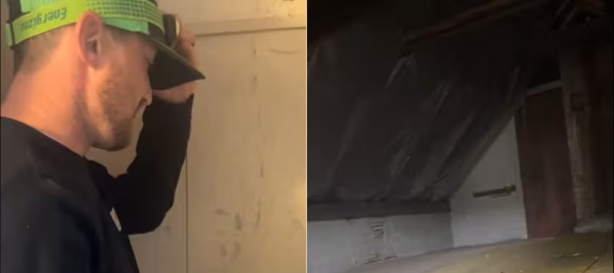 Joven exploraba su casa en Estados Unidos y de casualidad encontró una puerta escondida detrás de la estantería