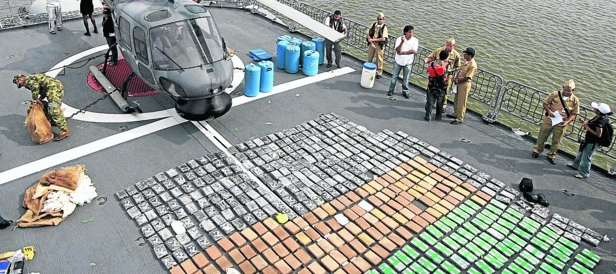 Más de media tonelada de cocaína incautada en Cartagena, en 2009.