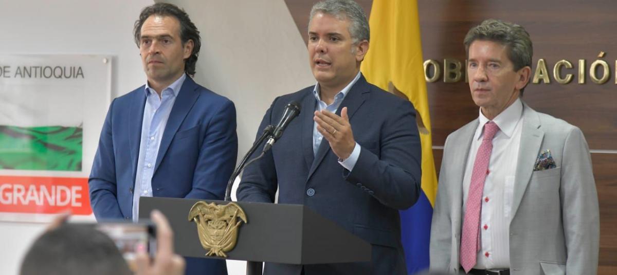 El alcalde de Medellín, Federico Gutiérrez, el presidente Iván Duque y el gobernador de Antioquia, Luis Pérez, realizaron un consejo de seguridad este jueves 16 de mayo.