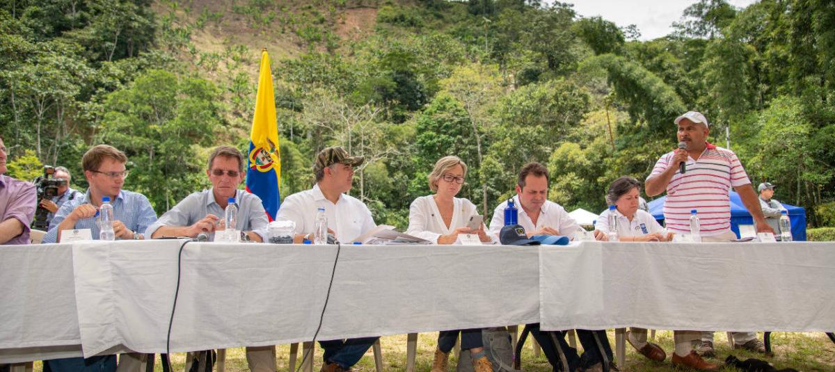 Duque escuchó a los excombatientes que viven en el ETCR de Miravalle.