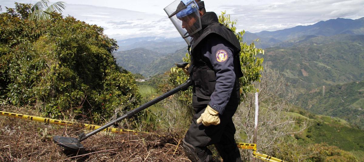 En los municipios de Samaná y Pensilvania, en el oriente de Caldas, el Batallón de Ingenieros de Desminado Humanitario N.° 3 ha logrado destruir más del 80 % de las minas.