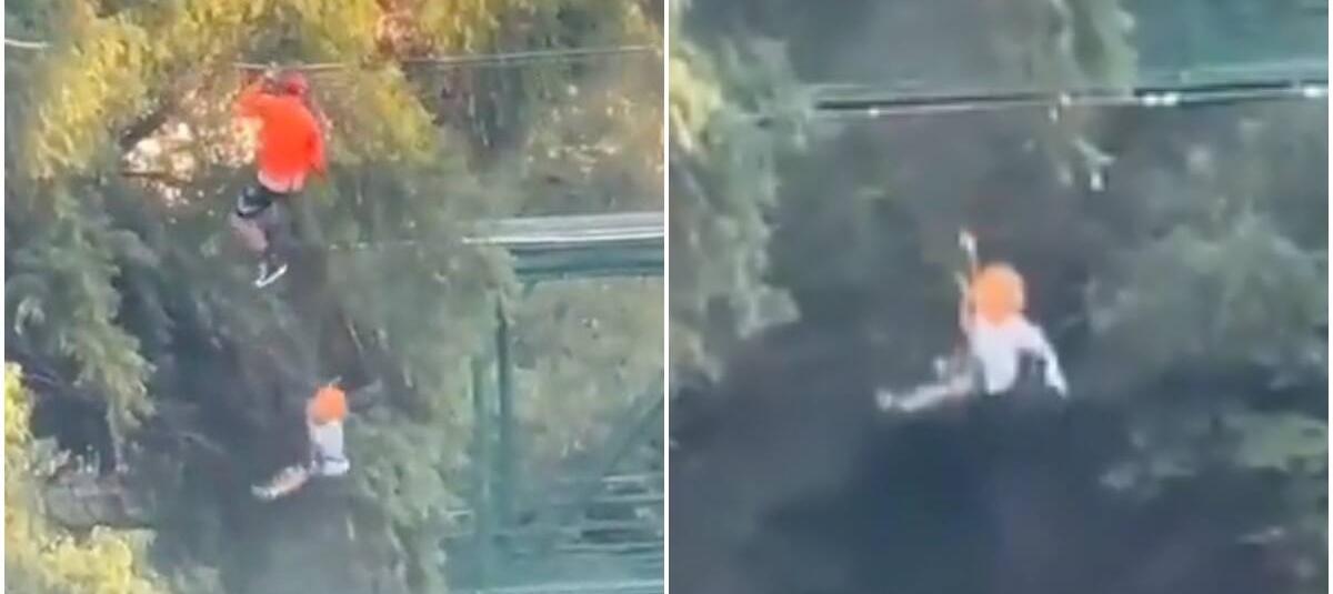 Video: en México un niño cae de tirolesa de una altura de más de 12 metros