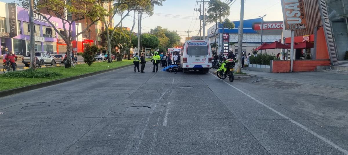 Accidente en la calle 9, en el sur de Cali. Un motociclista murió.