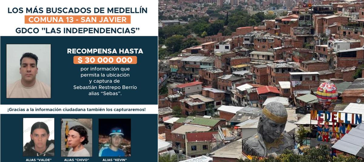 El peligroso cabecilla que delinque en la comuna 13 de Medellín por el que ofrecen $30 millones de recompensa