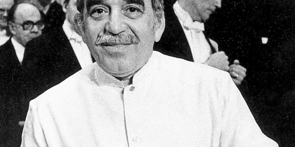Gabriel García Márquez en la ceremonia del Nobel.