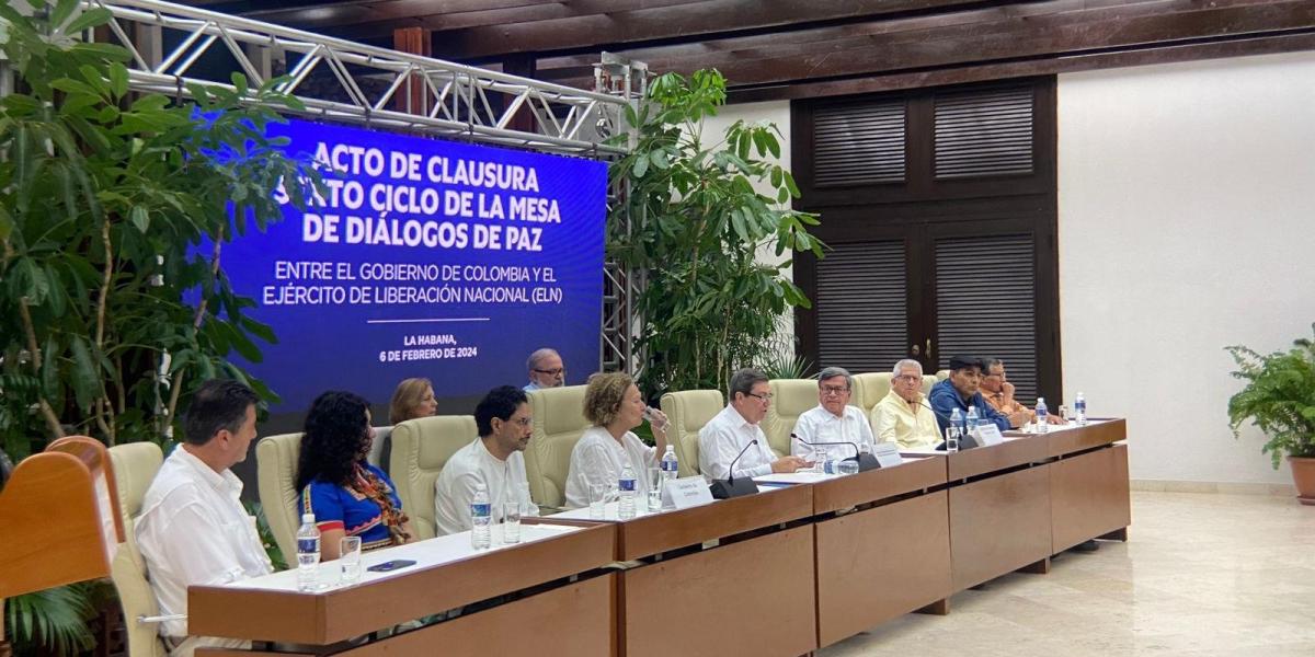 Acto de clausura VI ciclo de diálogos entre el gobierno de Colombia y el Eln en Cuba.