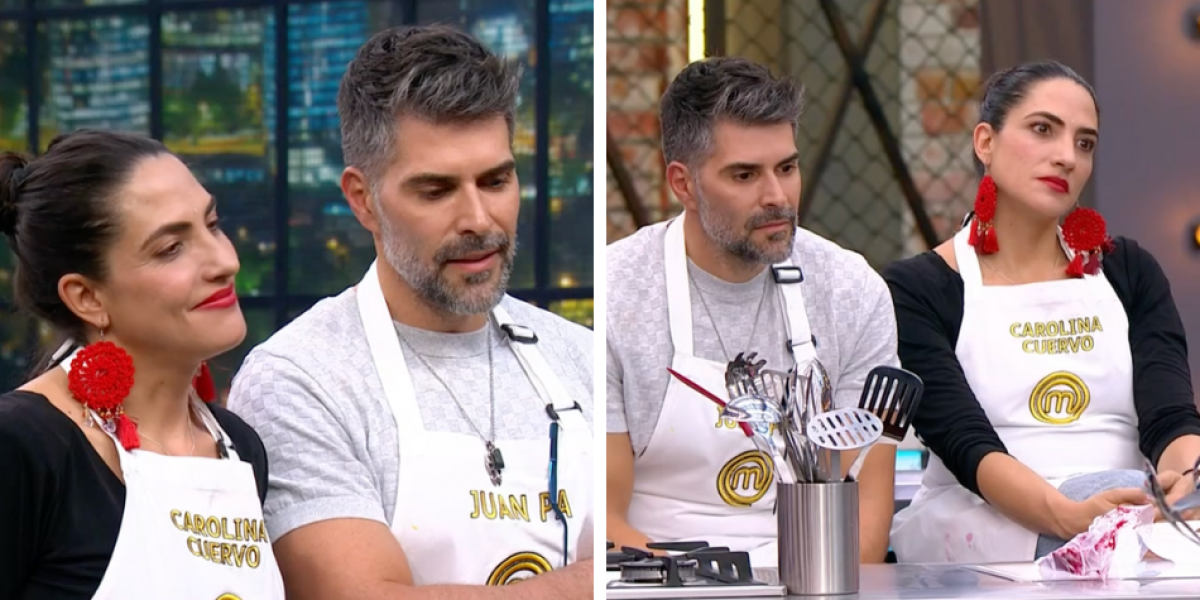 Delantal negro para Juan Pablo Llano y Carolina Cuervo en 'MasterChef  Celebrity': '¿Para qué se pone uno a inventar?'