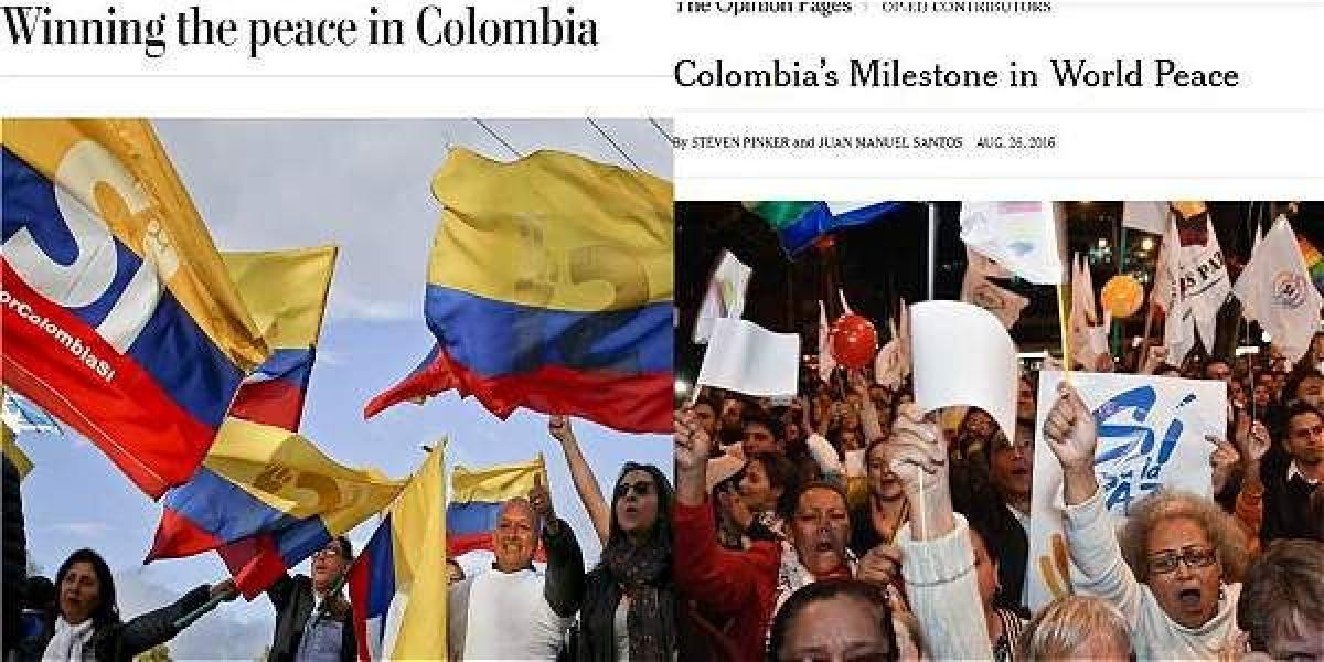 El Washington Post, (izq) y el New York Times (der), hablan sobre el proceso de paz en Colombia.