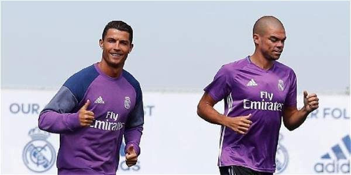 Cristiano Ronaldo entrena junto a Pepe.