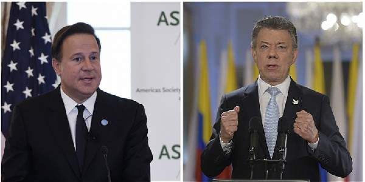 Presidente de Panamá, Juan Carlos Varela y el presidente de Colombia, Juan Manuel Santos.