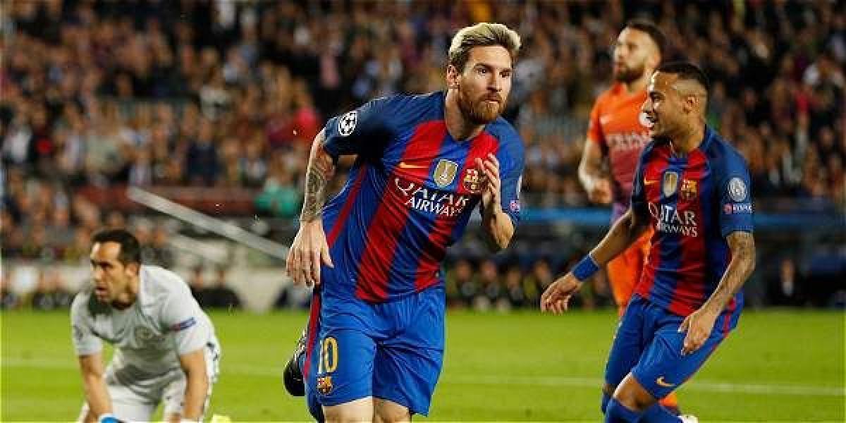 Lionel Messi celebra una de sus anotaciones.