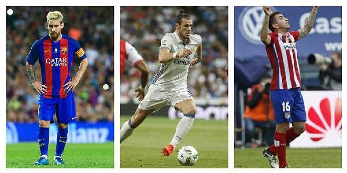 Lionel Messi, Gareth Bale y Ángel Correa. (Izq. a Der.)