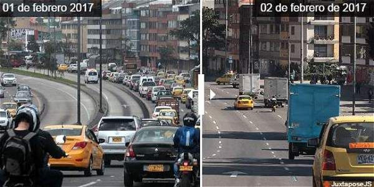 Este es el cambio de Bogotá en el día sin carro