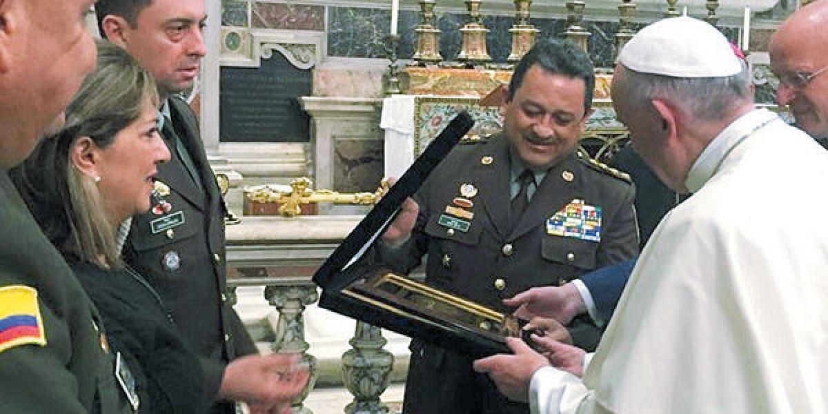 El director de la Policía, general Jorge Hernando Nieto, tuvo una reunión privada con el papa Francisco.