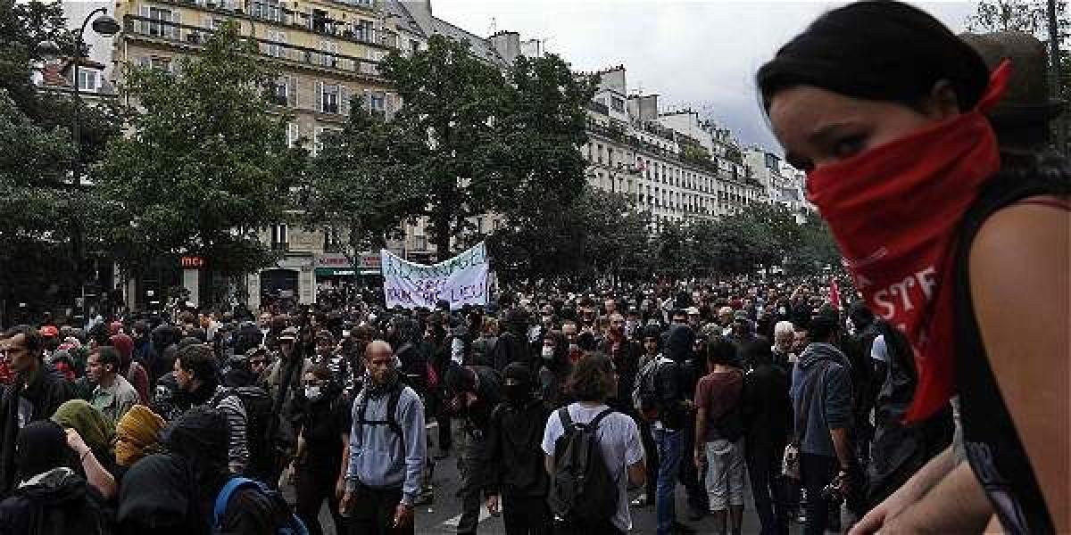 Manifestación en París contra la nueva ley del trabajo francesa.