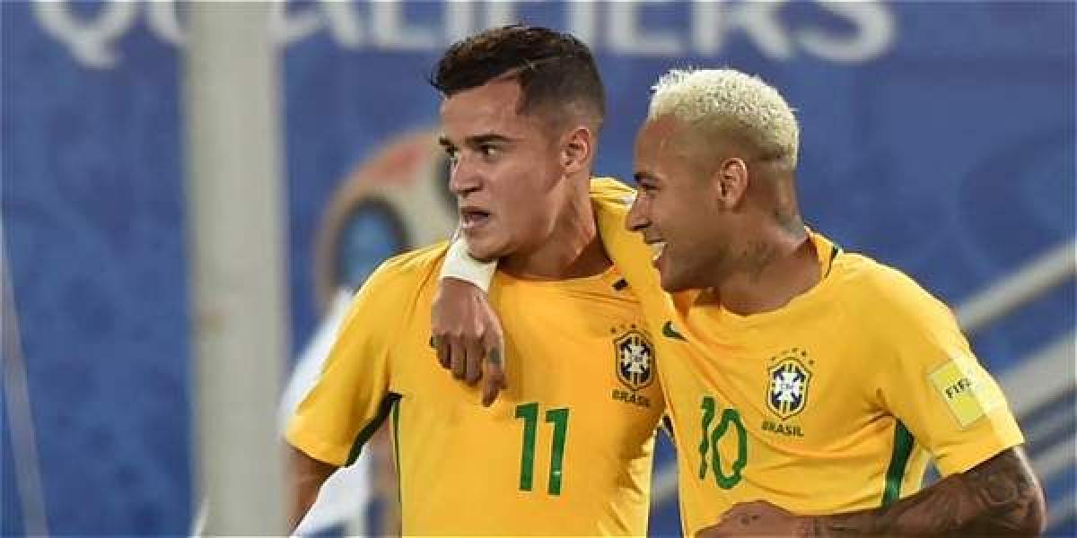 Neymar Jr. y Philippe Coutinho, jugadores de Brasil.