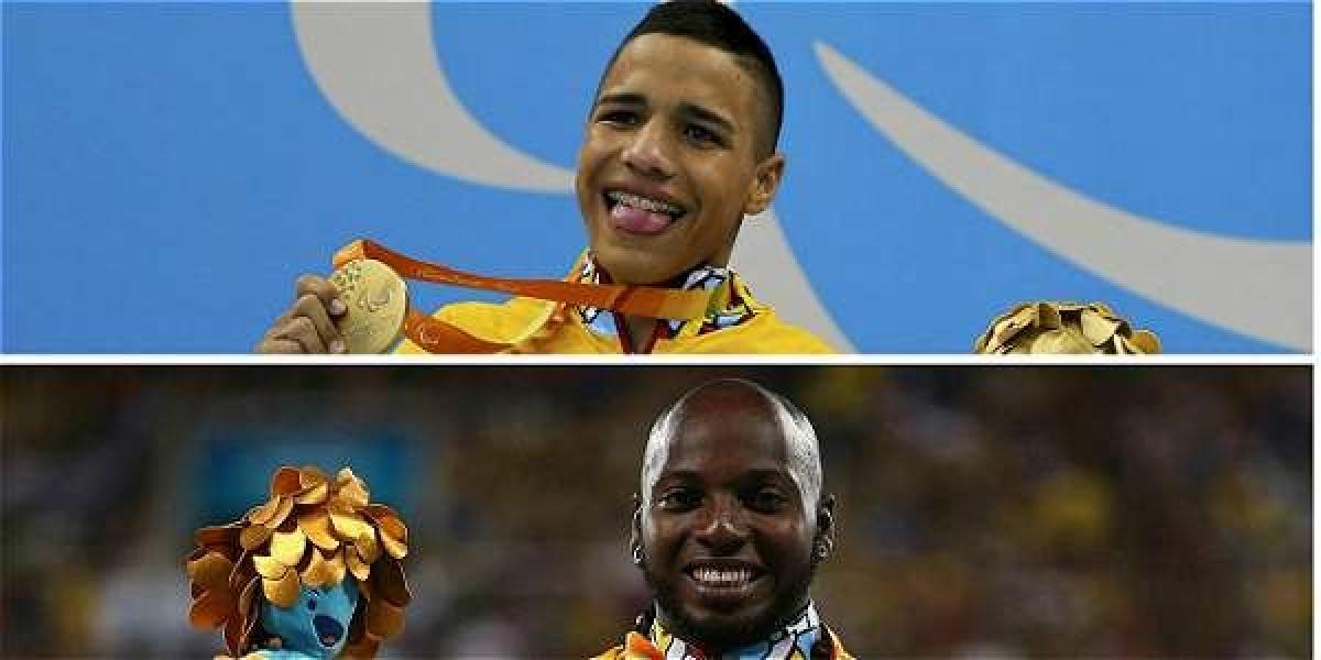 Carlos Serrano y Mauricio Valencia recibieron oros en natación y atletismo, respectivamente.