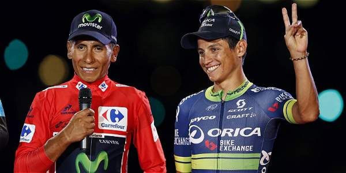 Nairo Quintana y Esteban Chaves, ciclistas colombianos.