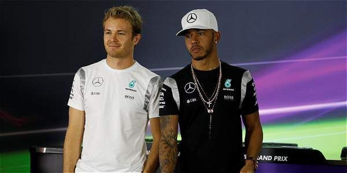 Nico Rosberg y Lewis Hamilton.