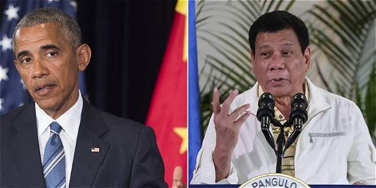 El presidente de EE.UU., Barack Obama y el presidente de Filipinas, Rodrigo Duterte.