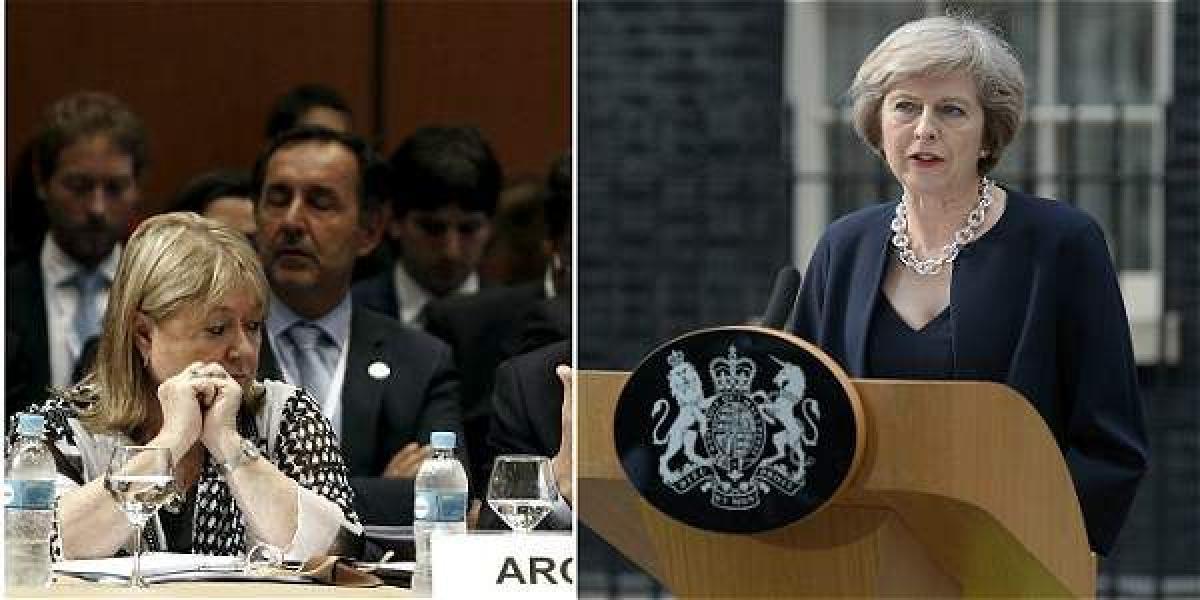 La canciller de Argentina, Susana Malcorra y la primera ministra británica, Theresa May.