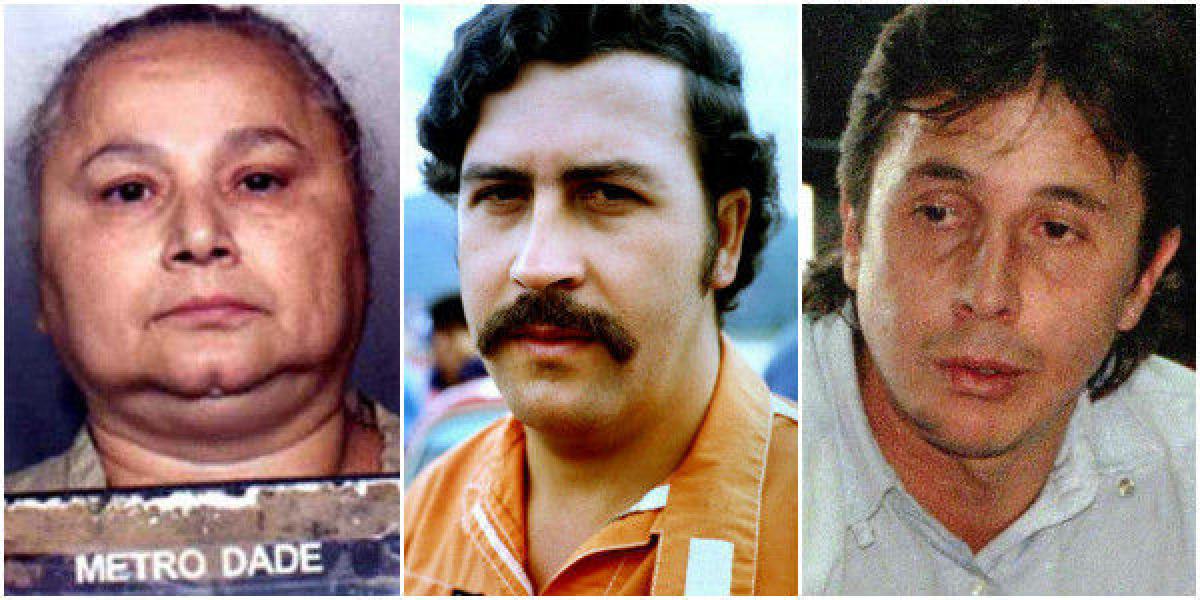 De izq.a der: Griselda Blanco, alias la Viuda Negra, asesinada en el 2012. Pablo Escobar Gaviria, jefe del Cartel de Medellín, muerto. Fabio Ochoa, miembro del 'clan Ochoa', preso en EE. UU.