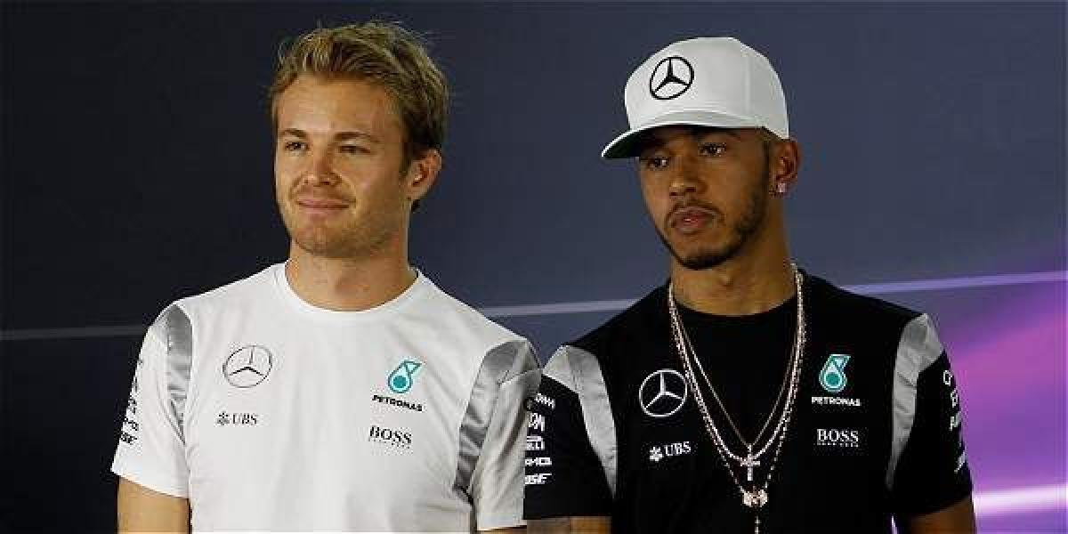 Nico Rosberg y Lewis Hamilton, pilotos de Mercedes.