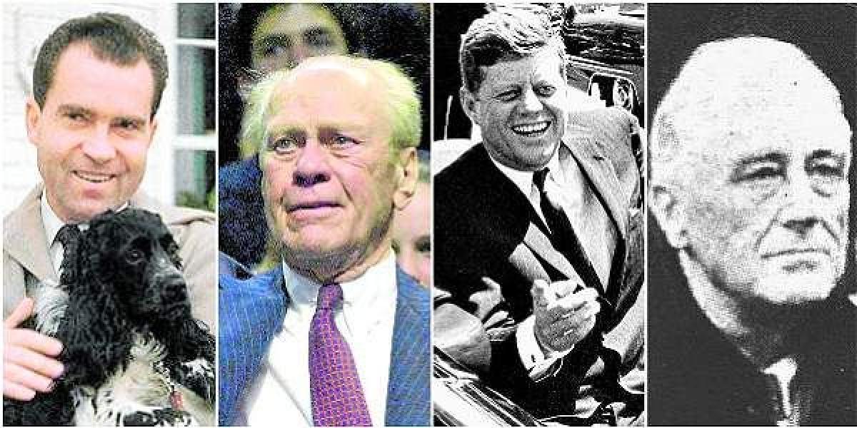 Richard Nixon, la única renuncia; Gerald Ford, el único no elegido; John Kennedy, cuarto asesinado y, Franklin Roosevelt, 4 periodos.