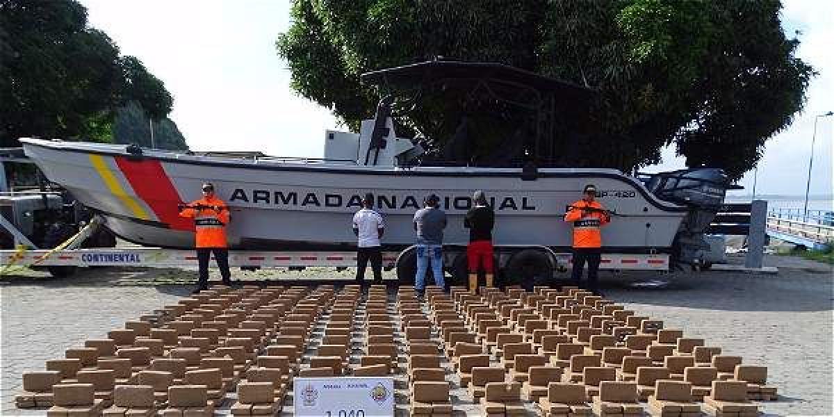 Más de una tonelada de cocaína incautada por la Armada Nacional en Nariño