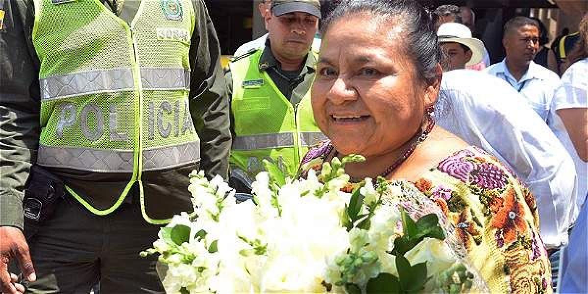 La líder indígena llegó el lunes a Barranquilla.