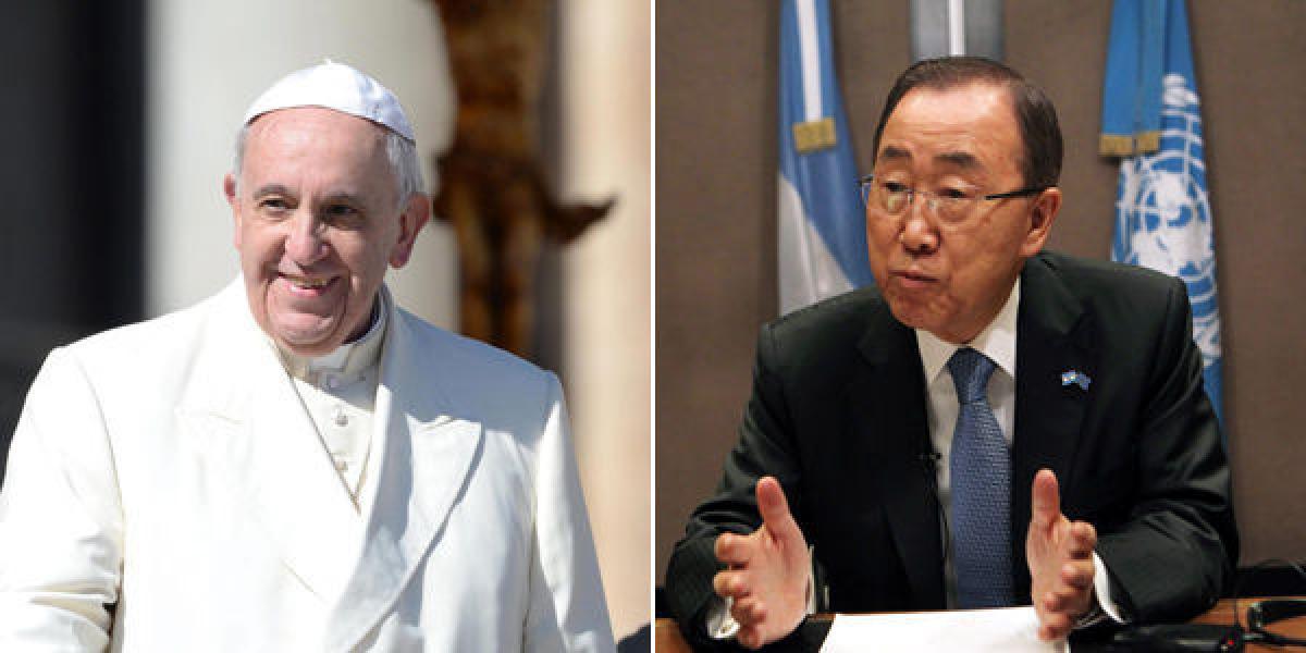 El Papa Francisco intervendrá en la elección de los magistrados. A la derecha, el Secretario General de Naciones Unidas, Ban Ki-moon.