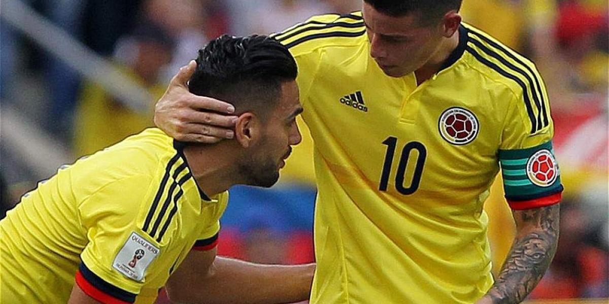 James y Falcao volvieron a vestir la 'Tricolor' juntos luego de la larga ausencia de 'El Tigre' en las convocatorias de la Selección Colombia.