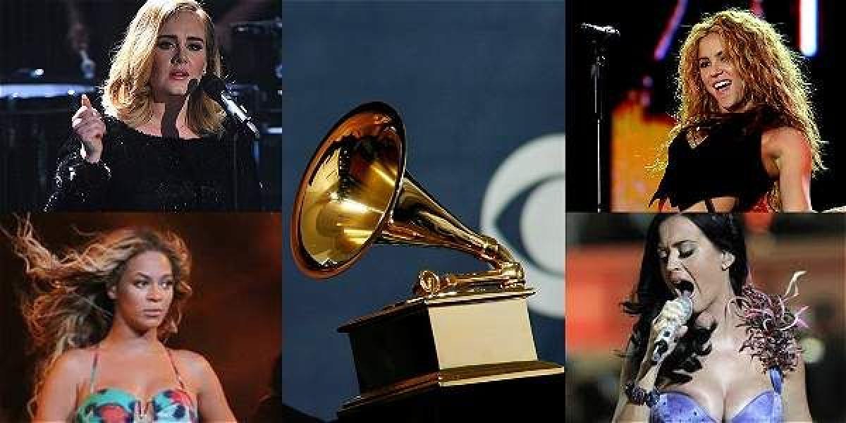 Adele y Beyoncé son las más galardonas. Shakira opta por un premio y Katty Perry estrenará canción en la gala.