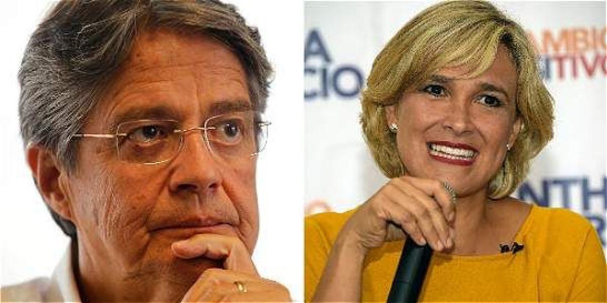 Los candidatos opositores Guillermo Lasso y Cinthya Viteri.