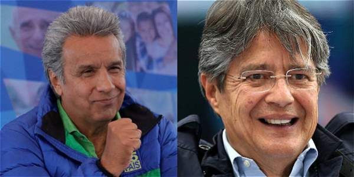 Los candidatos a la presidencia de Ecuador Lenin Moreno y Guillermo Lasso.