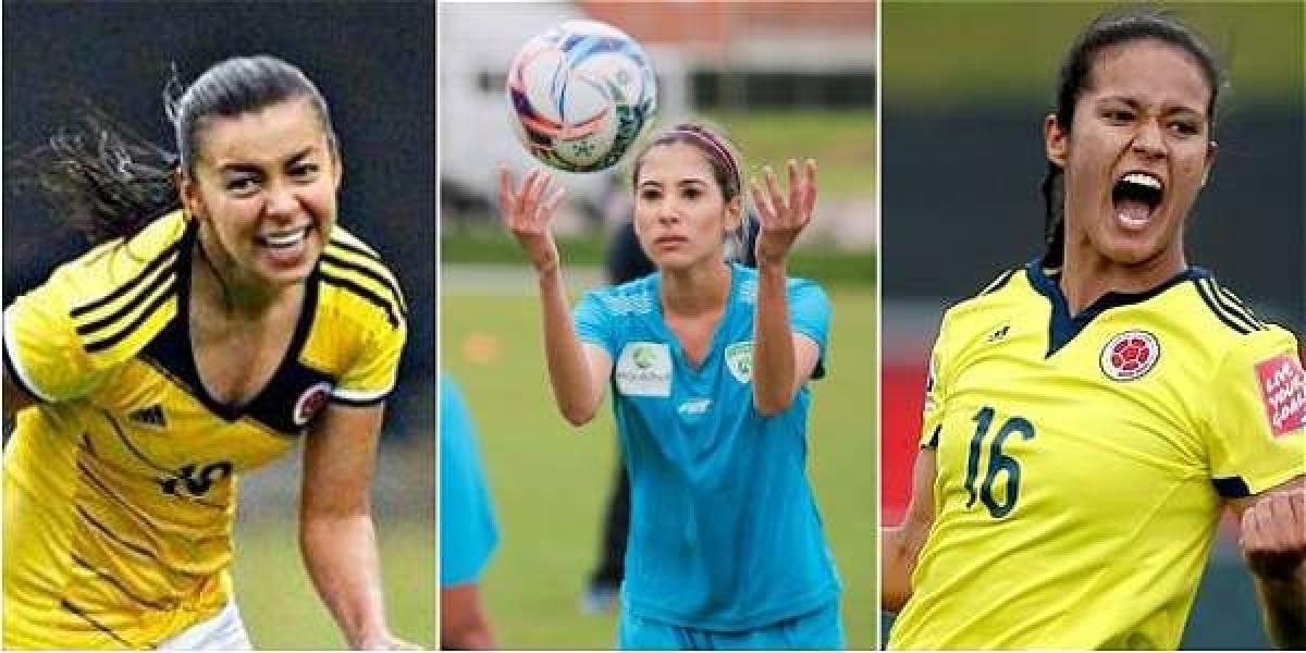 Yoreli Rincón, Daniela Henao y Lady Andrade, jugadores colombianas.