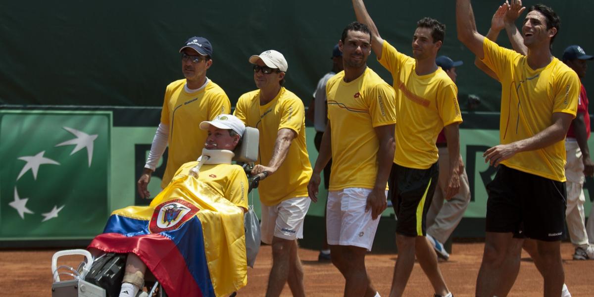 El equipo colombiano de Copa Davis.