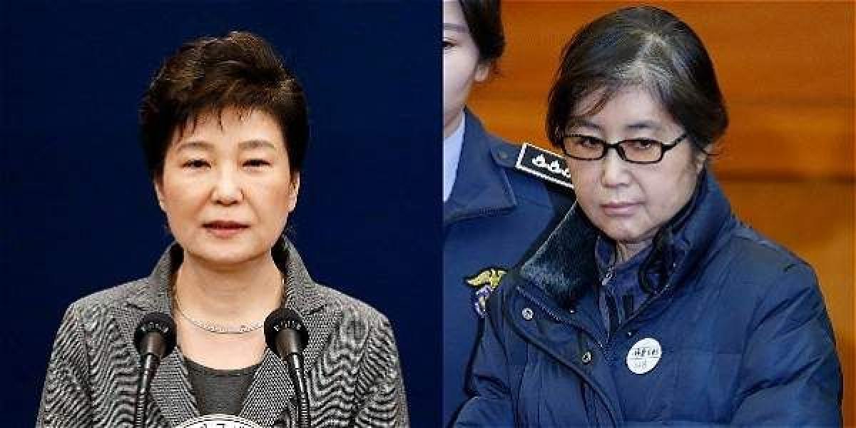 Park Geun-hye (i.) presidenta destituida de Corea del Sur y su amiga Choi Soon-sil