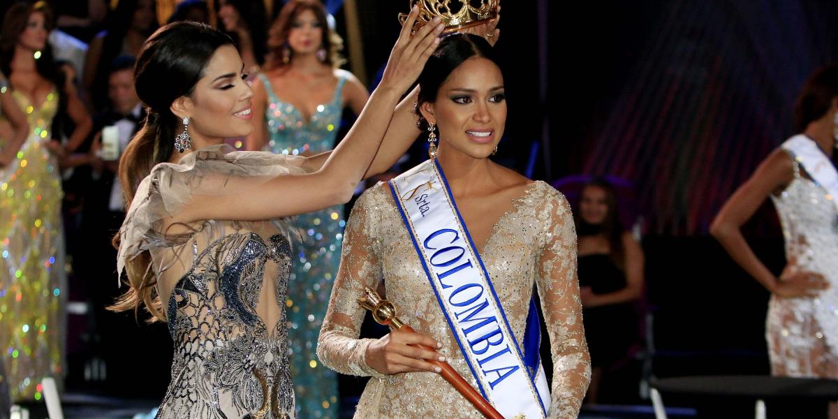 Andrea Tovar, el día que fue coronada como Miss Colombia, en Cartagena.
