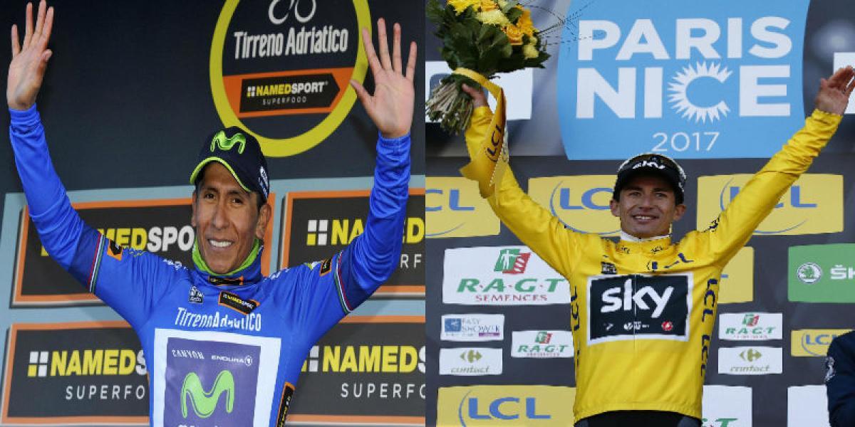 Nairo Quintana y Sergio Luis Henao, líderes de la Tirreno-Adriántico y París-Niza.